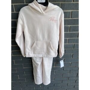 PUMA Girls 2-Piece Outfit Set Hoodie & Pants Pink Youth Size 7 Sweats Warm Soft